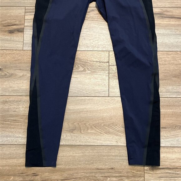 SPANX Every Wear Mesh Contour Active Leggings SZ Large 50082R Navy Black Stretch - Picture 3 of 13